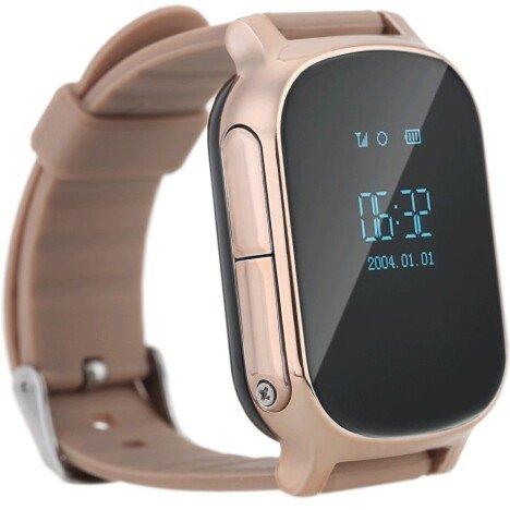 Ceas Smartwatch cu GPS Copii si Adulti iUni Kid58, Telefon incorporat, LBS, Wi-Fi, Gold + Boxa Cadou