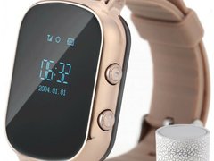 Ceas Smartwatch cu GPS Copii si Adulti iUni Kid58, Telefon incorporat, LBS, Wi-Fi, Gold + Boxa Cadou