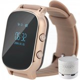 Ceas Smartwatch cu GPS Copii si Adulti iUni Kid58, Telefon incorporat, LBS, Wi-Fi, Gold + Boxa Cadou